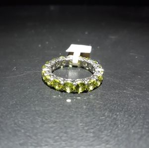 Natural Peridot Eternity Band: Unisex F10